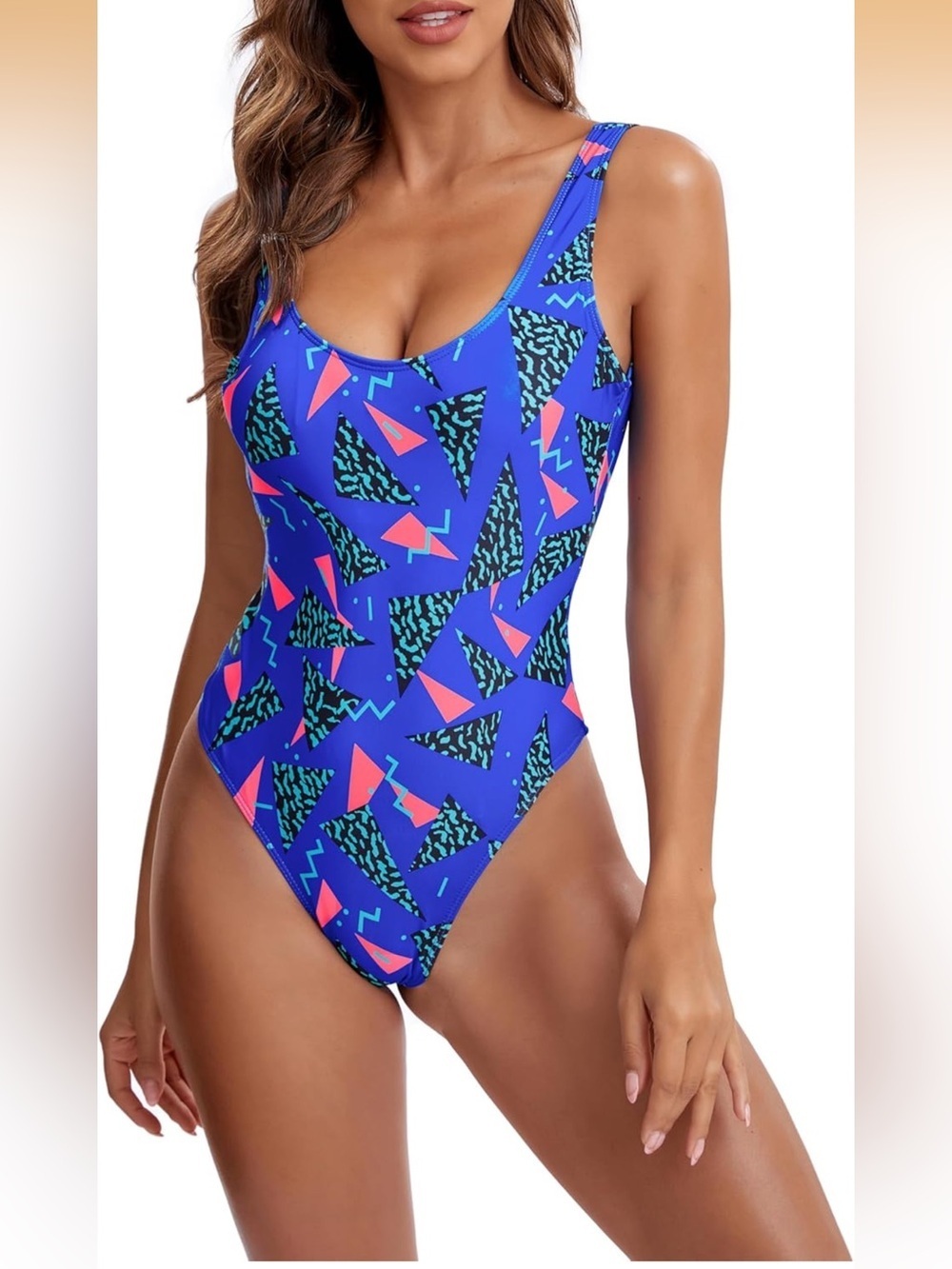 Retro 80s/90s Inspired High Cut Low Back Padding One Piece 1038/bb5